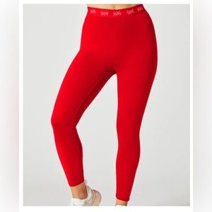 Yitty Fabletics Major Label Shaping High Waist Logo Legging 7/8 Red XL